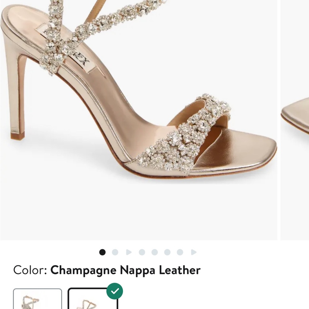 Badgley Mischka Cream Heels with Crystal Embellishments